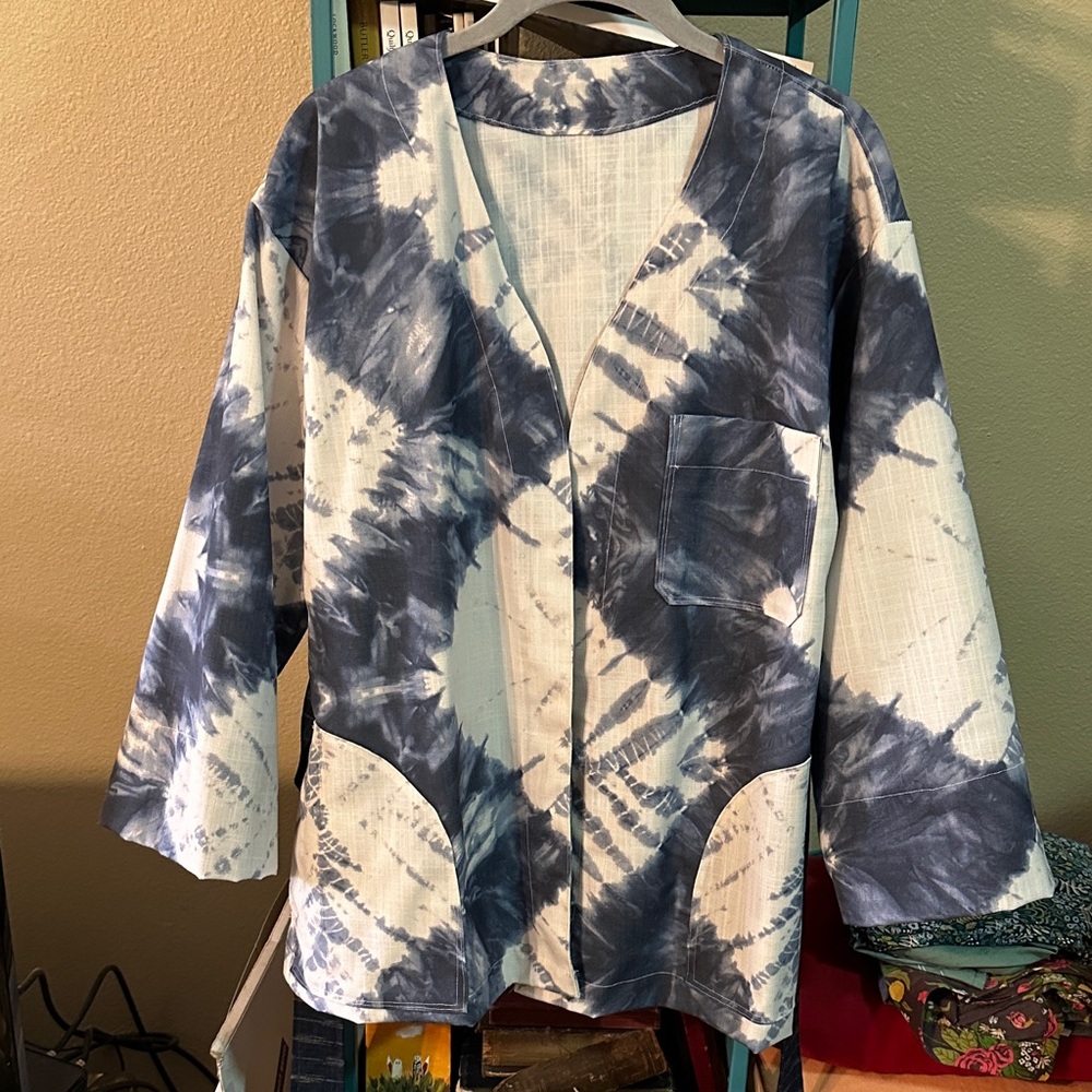 One of a Kind Indigo Shibori Tie-Dye Women's Jacket